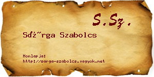 Sárga Szabolcs névjegykártya